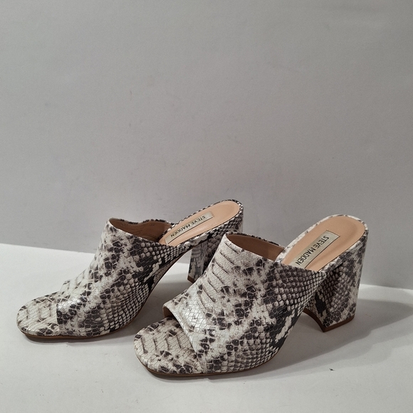 Steve Madden Mobwife Esmeralda Snake Print Chunky Block Heel Mule Shoes 7.5 - Picture 3 of 9